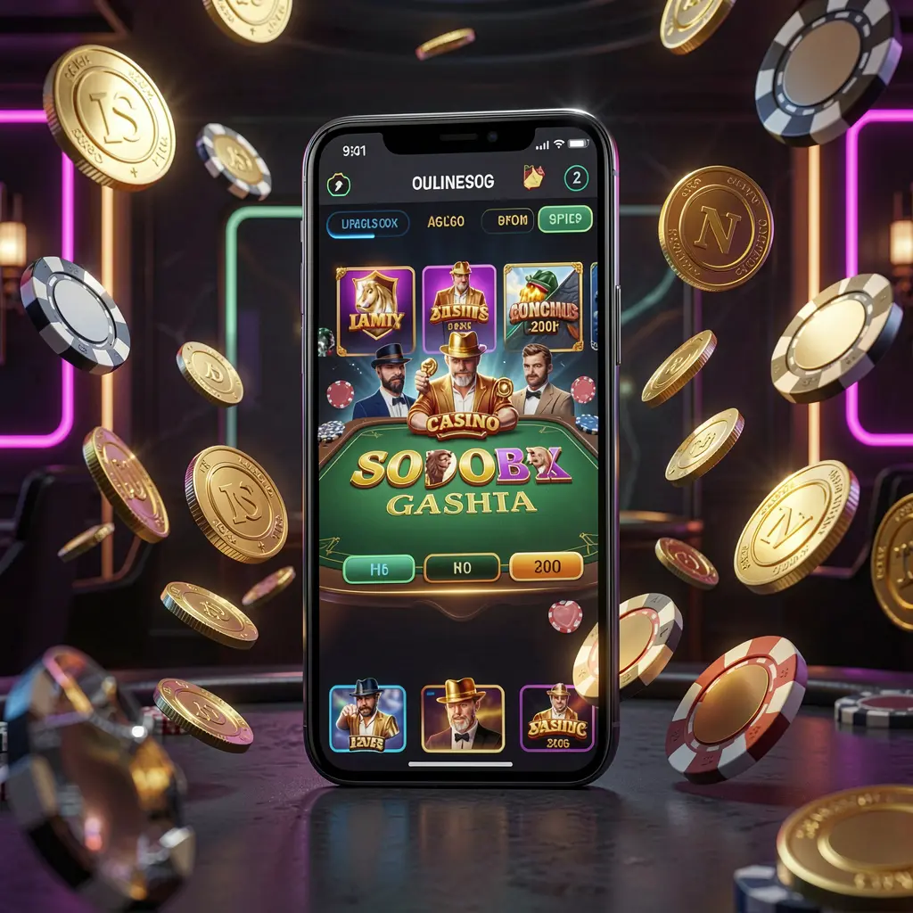 TK234 online casino mobile app hero banner featuring a modern smartphone with glowing casino interface, golden coins and poker chips flying around against a dark luxury background with neon accents TK234 online casino mobile app hero banner featuring a modern smartphone with glowing casino interface, golden coins and poker chips flying around against a dark luxury background with neon accents